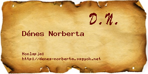 Dénes Norberta névjegykártya