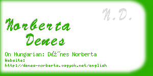 norberta denes business card